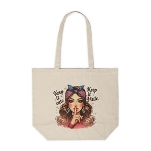 Keep it Cute, Keep it Mute Custom Canvas Tote Bag